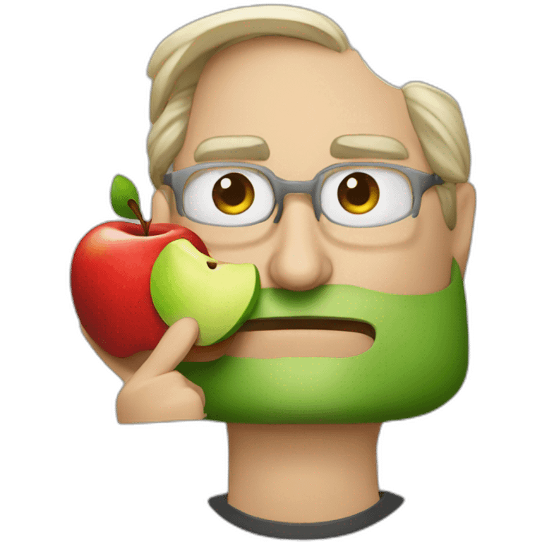 Steve Jobs eating apple emoji