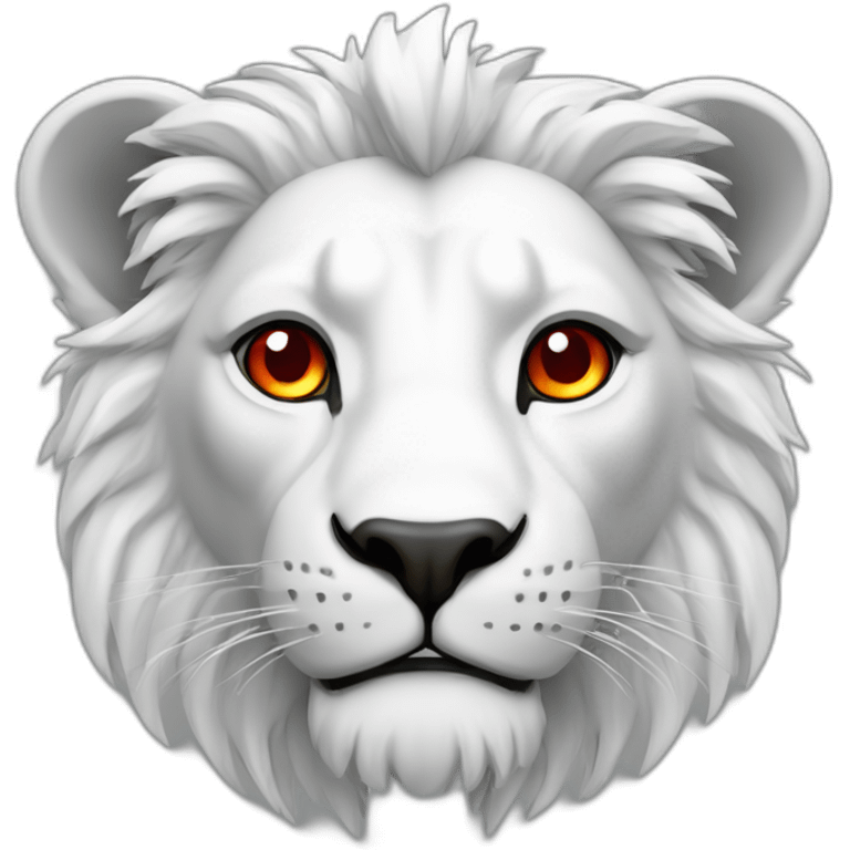 lion blanc avec yeux rouge vif emoji