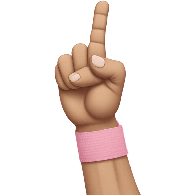 🤟🏻 but with a pink bandage on the thumb only emoji