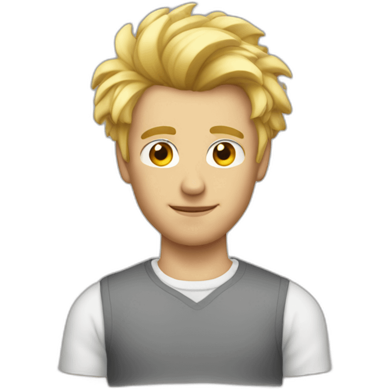 a blond guy with bed hair emoji