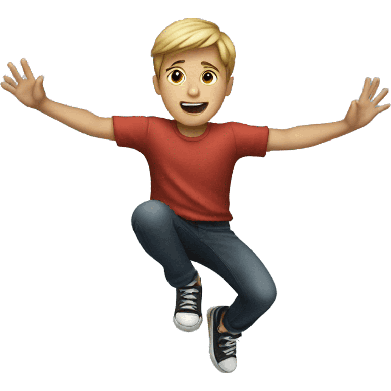 A boy doing a stunt emoji