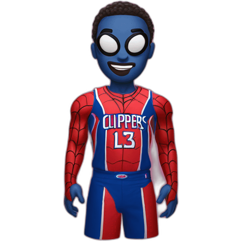 spidermen wearing la clippers jerssey emoji