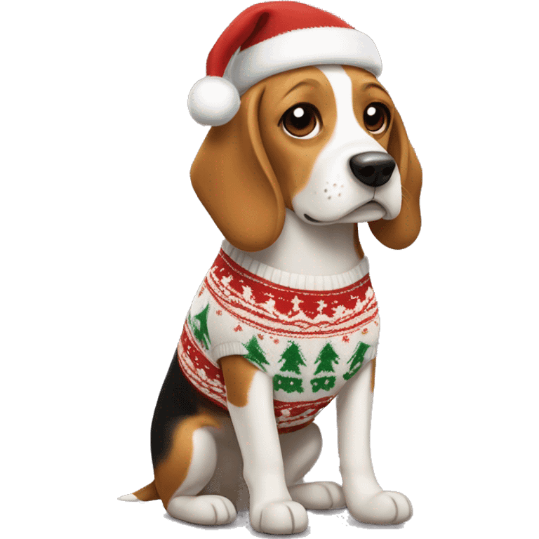 Beagle with Christmas sweater  emoji