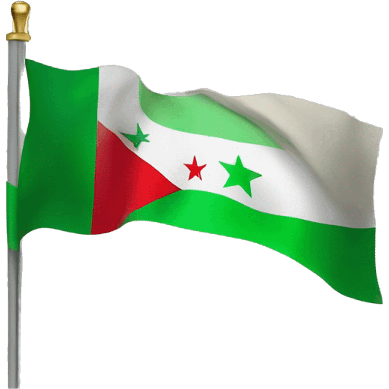 syrian flag but green instead of red and 3 stars emoji