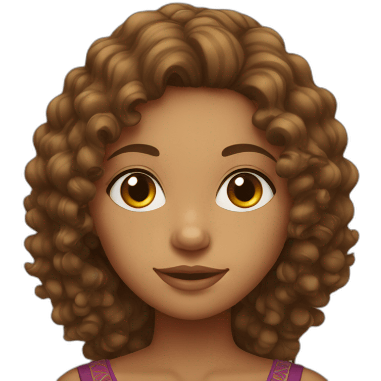 Moroccan girl with brown curly hair emoji