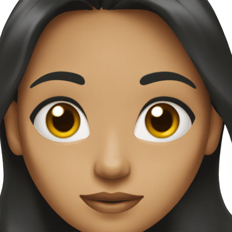 Woman with black hair and hazel eyes emoji