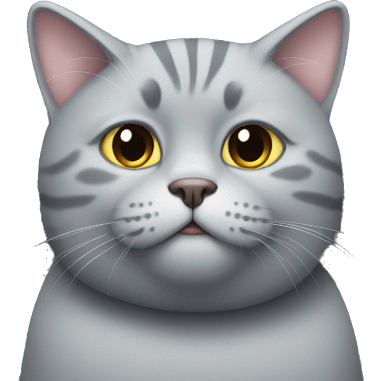 A fat grey cat emoji