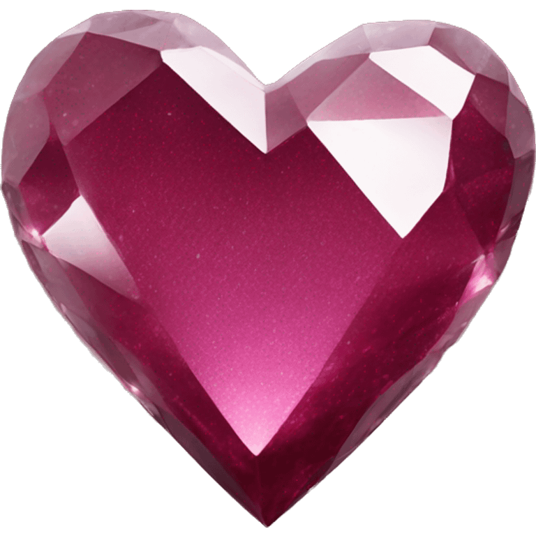 crystal heart with burgundy shimmer emoji