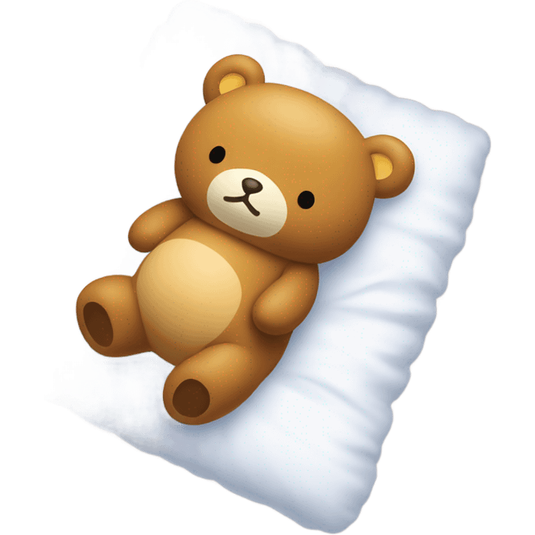 Rilakkuma sleeping in bed (side view) emoji