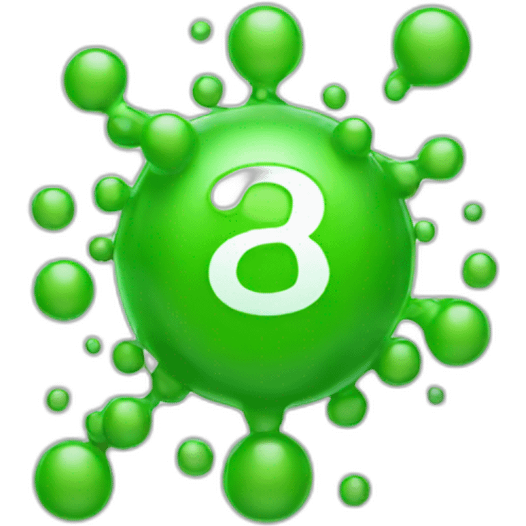 A green bubbly math plus symbol emoji