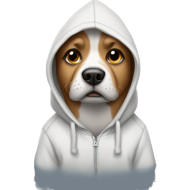 Dog wearing a hoddie  emoji