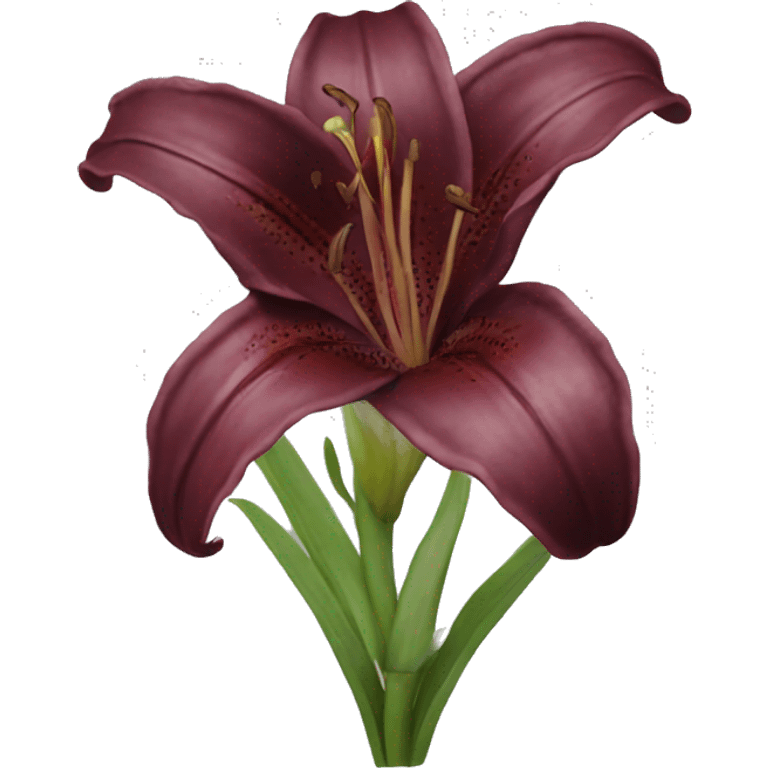 realistic burgundy lily emoji