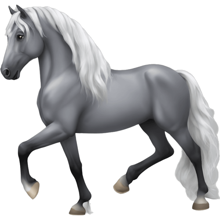 A dapple grey friesian horse  emoji