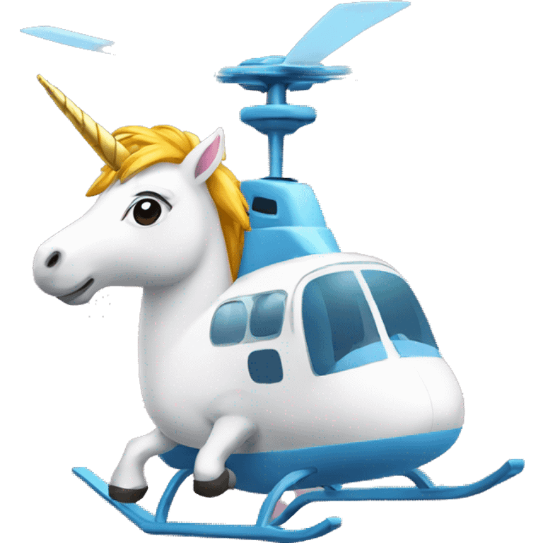 A unicorn in a helicopter emoji