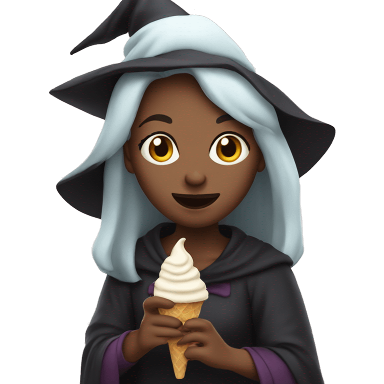 witch with ice cream emoji