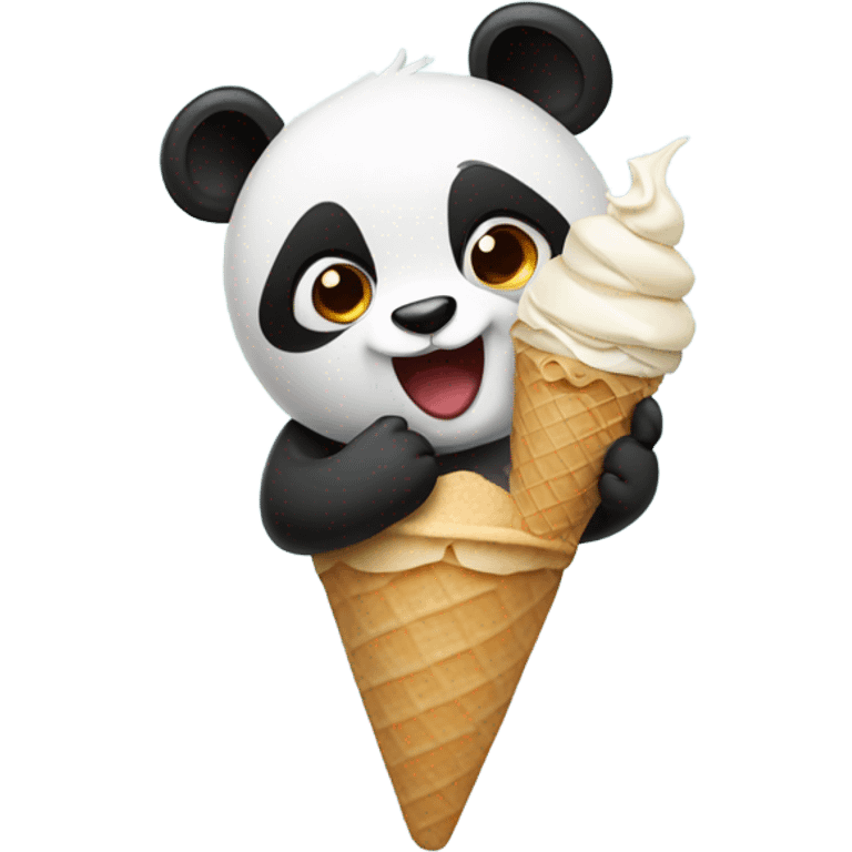 Panda eating ice cream emoji