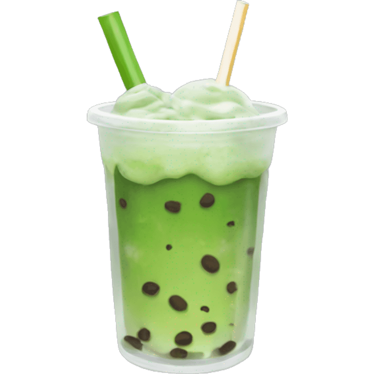 Matcha boba ice tea  emoji