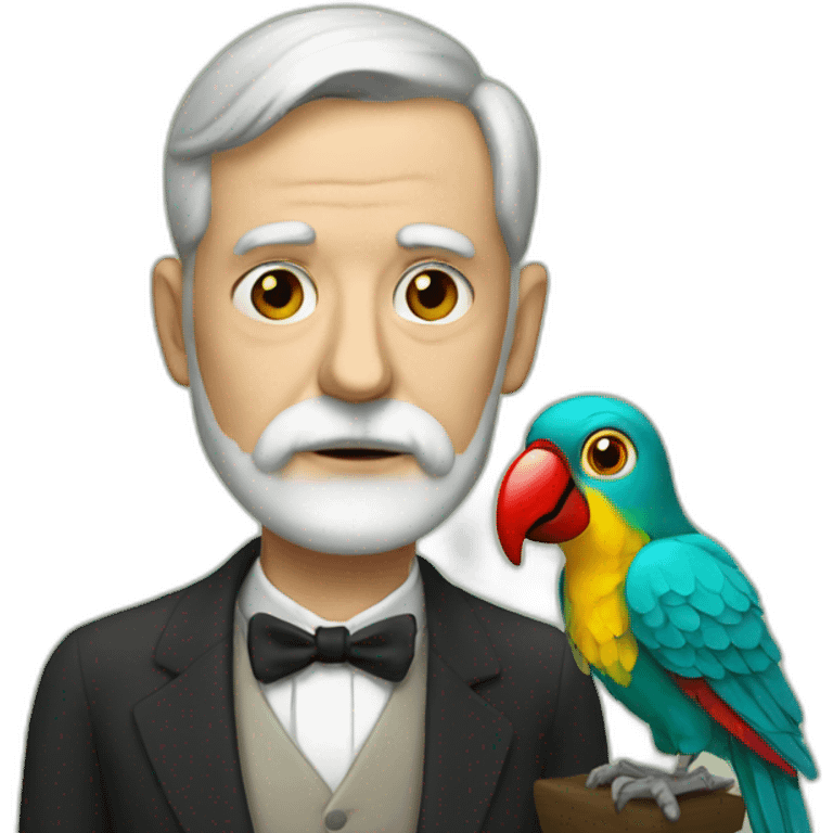 Freud and parrot emoji