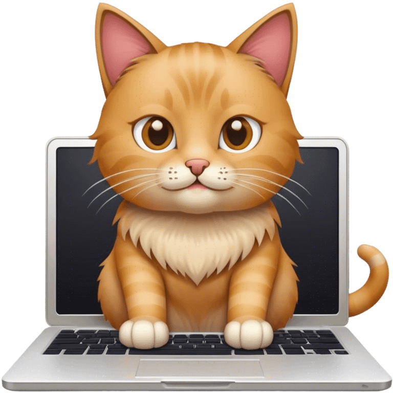 Cat working laptop emoji