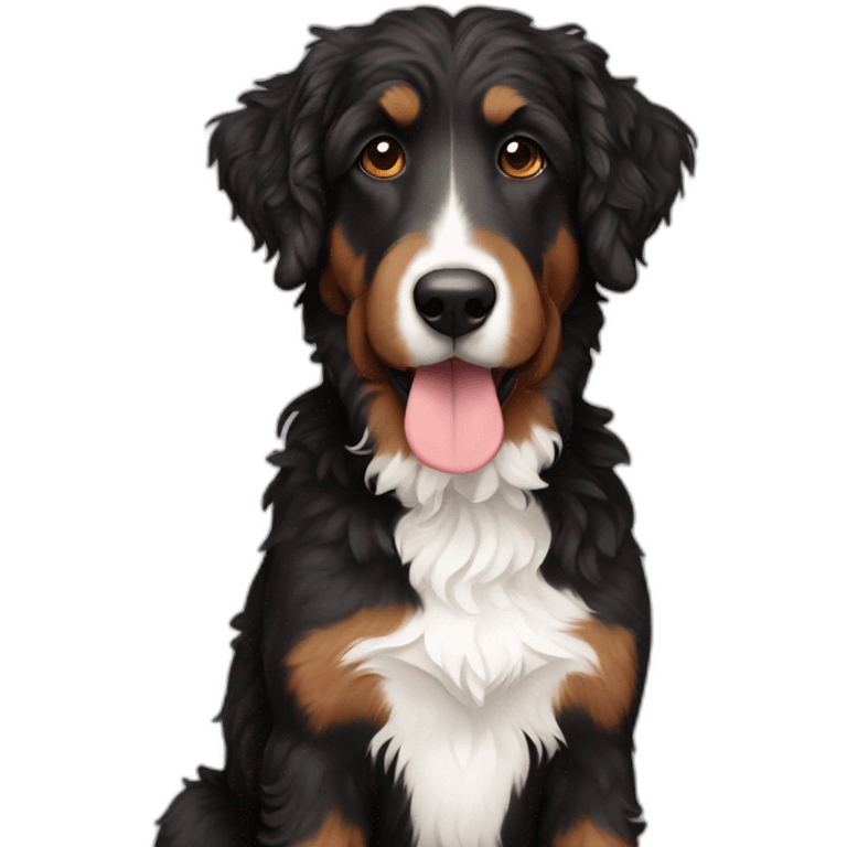 black and brown aussie doodle emoji