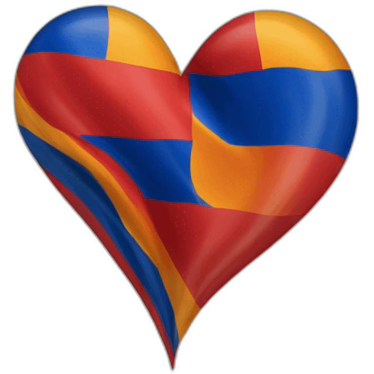 corazon con colores de la bandera de armenia emoji