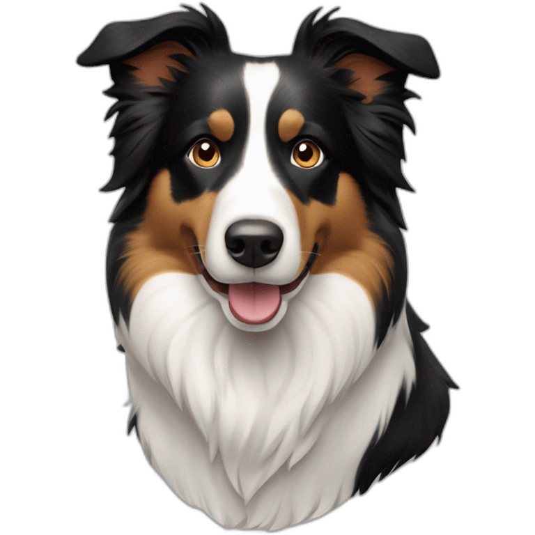 medium coat tri-color border collie  emoji