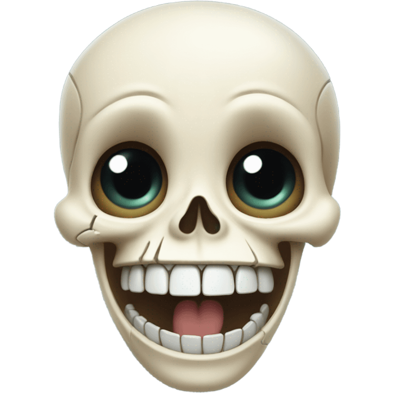 Cute laughing skeleton  emoji