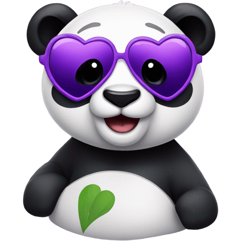 Panda wearing purple heart sunglasses emoji