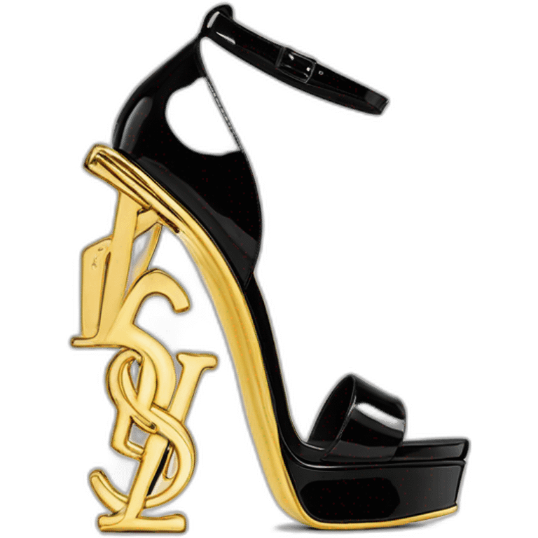 Ysl heel sandal  TRIBUTE PLATFORM SANDAL black PATENT LEATHER emoji