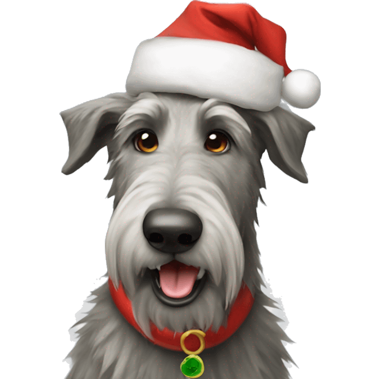  Irish wolfhound dog with santa hat emoji