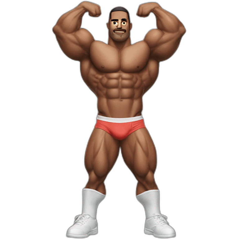 bodybuilder bodybuilder in underwear with big triceps emoji