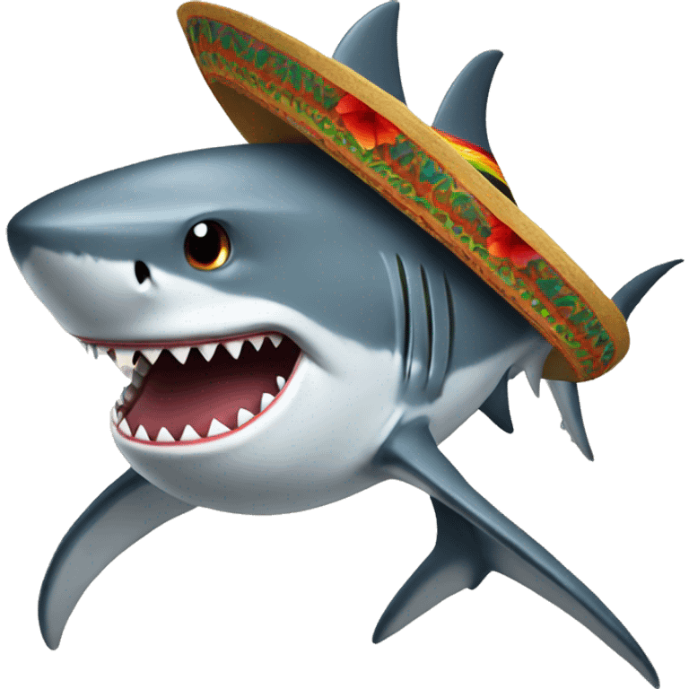 A shark with a Mexican hat  emoji