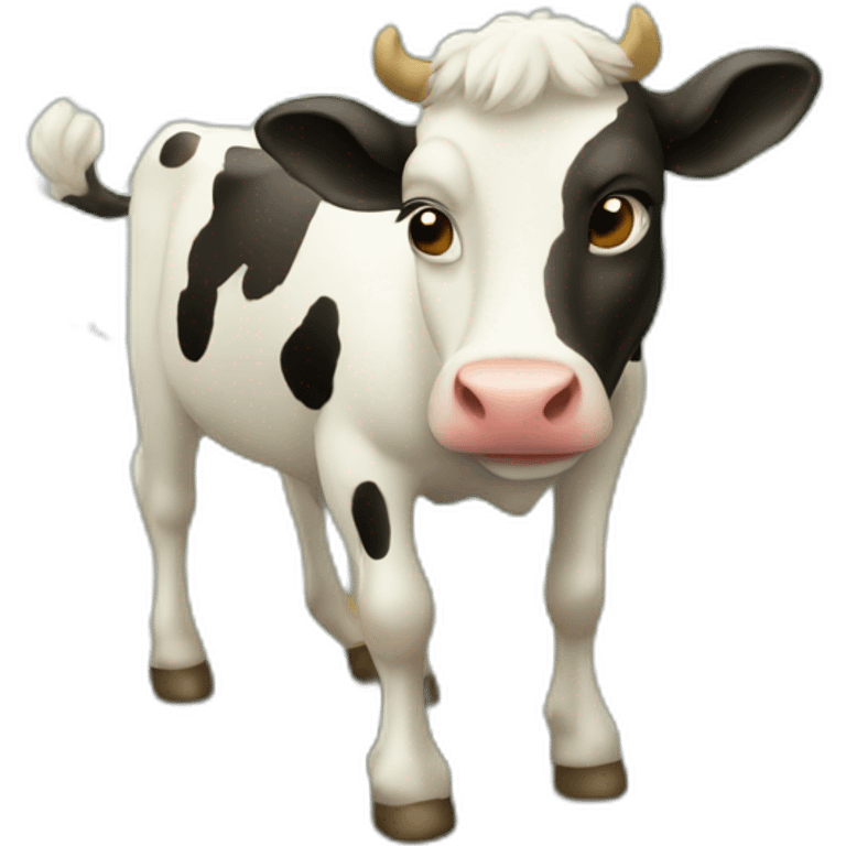 Vache sur une vache emoji