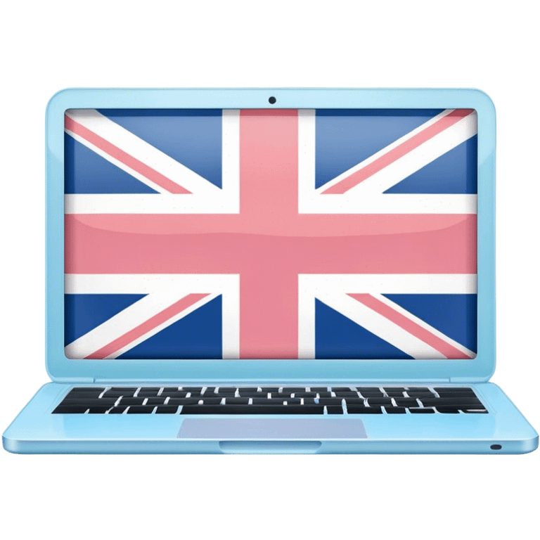 pastel melted laptop on the screen British flag emoji