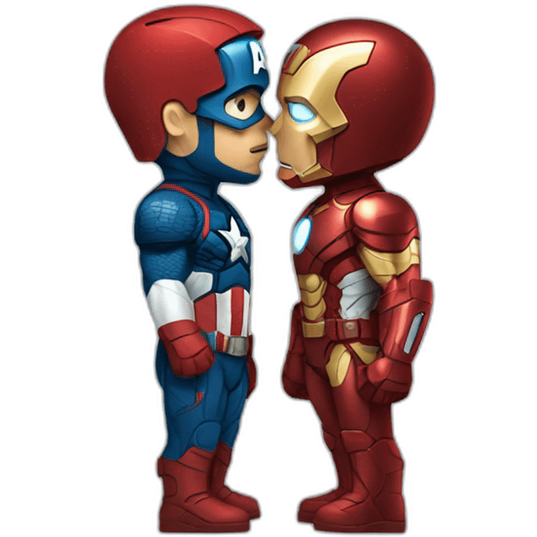 Indian Ironman with captain America kissing emoji