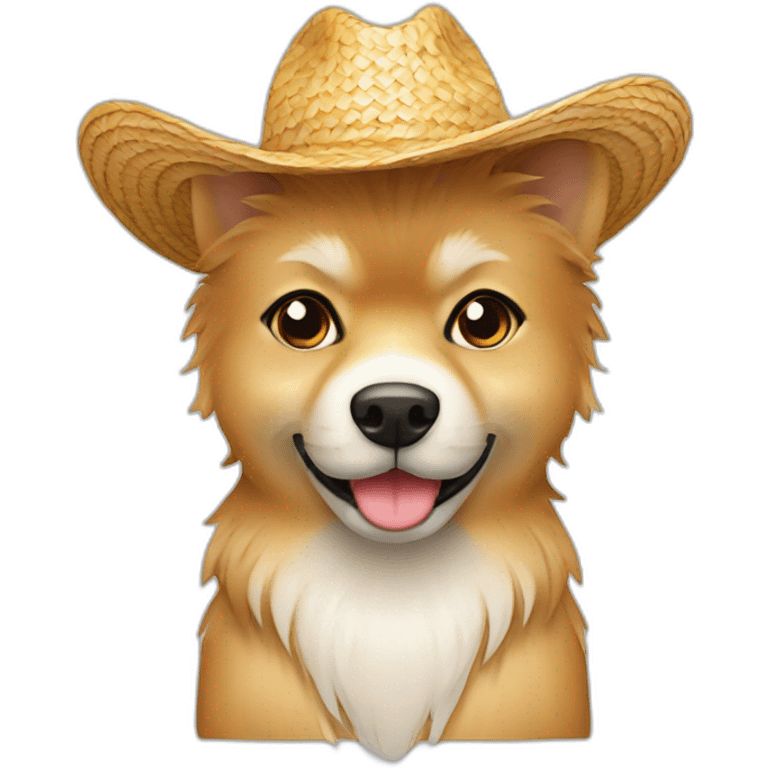 zwergspitz with straw hat emoji