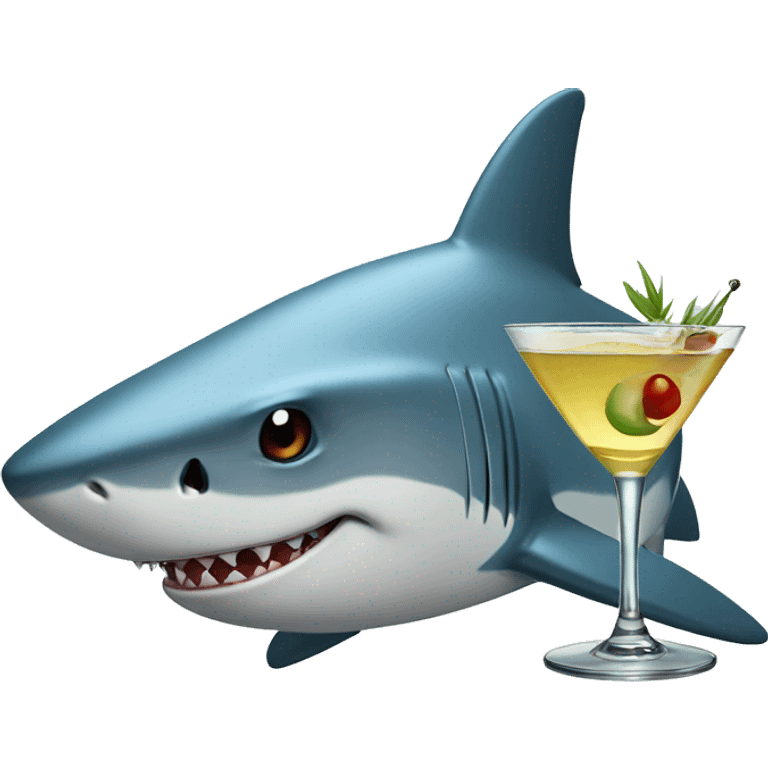 a shark with a martini emoji