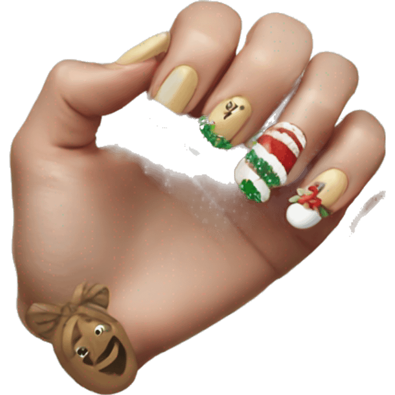 Christmas nails emoji