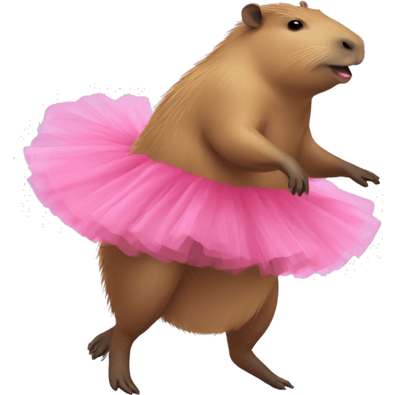 A capybara wearing a tutu and dancing  emoji