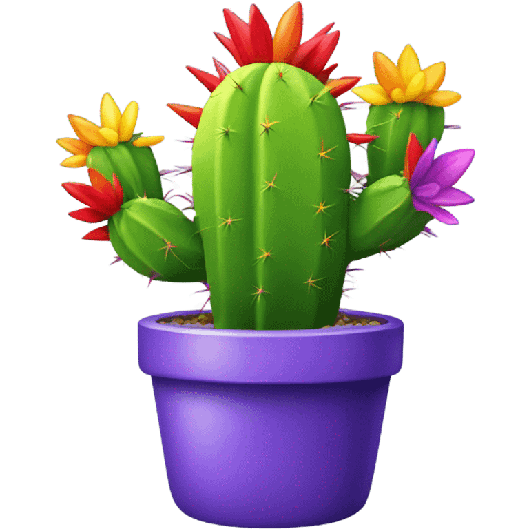 Rainbow cactus emoji