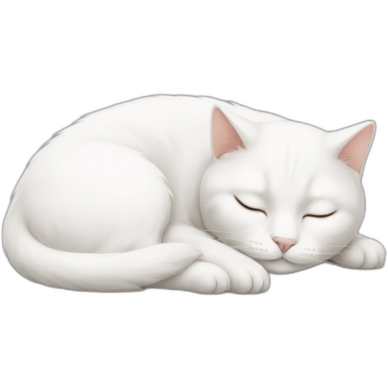 white cat is sleeping emoji