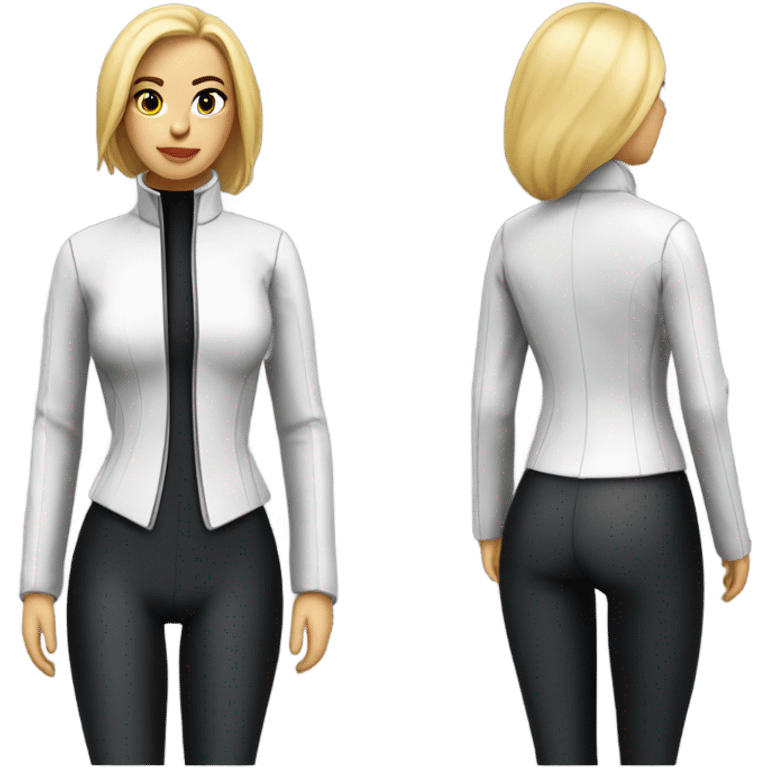 female latex jacket full view emoji