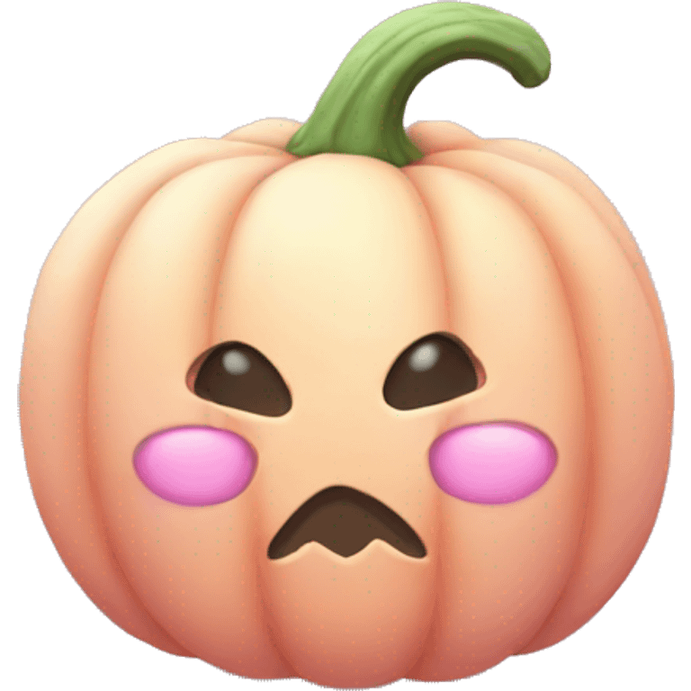 Soft Light pink Pumpkin with a pink bow emoji