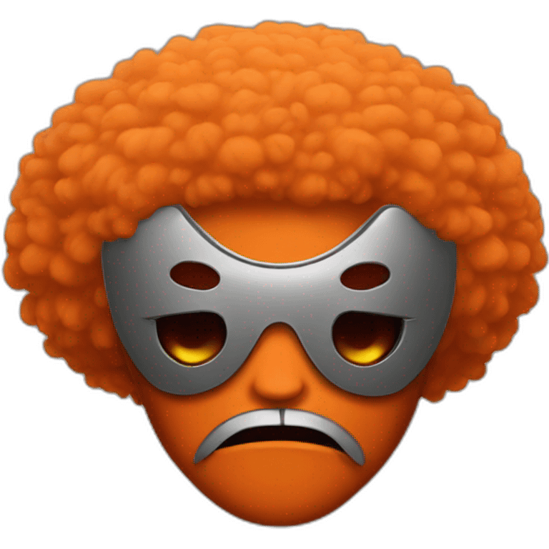 Afro orange using a tengu mask emoji