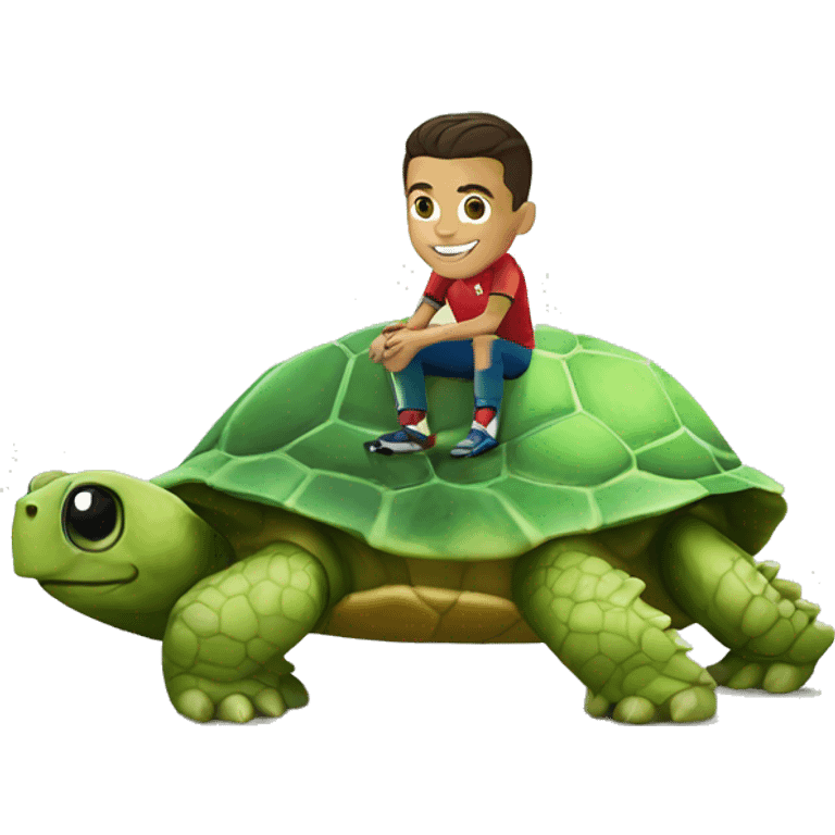 Ronaldo sur une tortue emoji