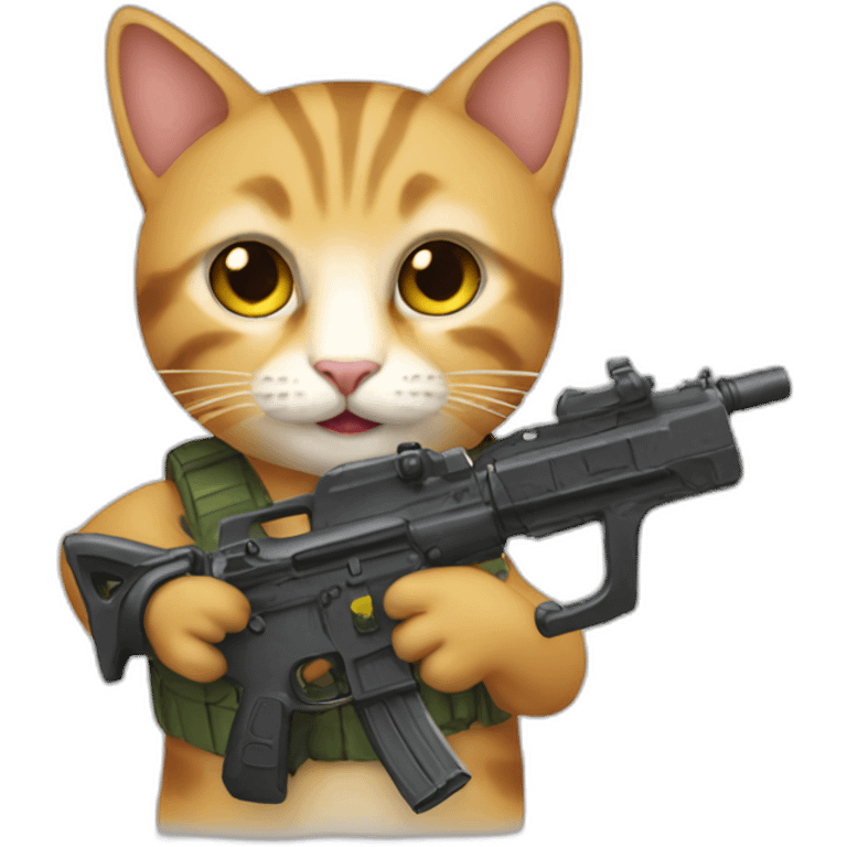 Cat with smg emoji