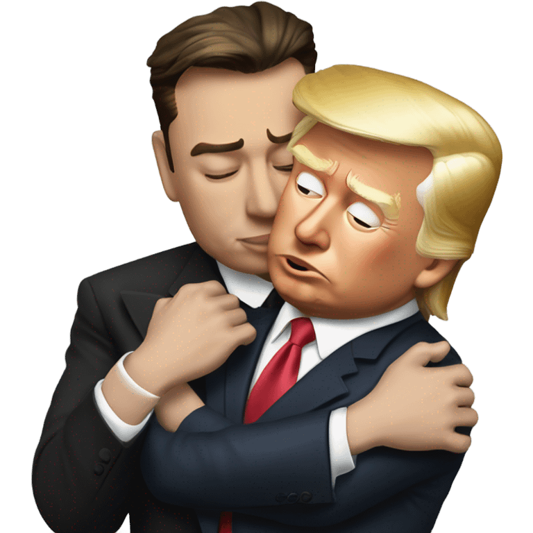 Donald Trump nuzzling the back of Elon musk’s neck emoji