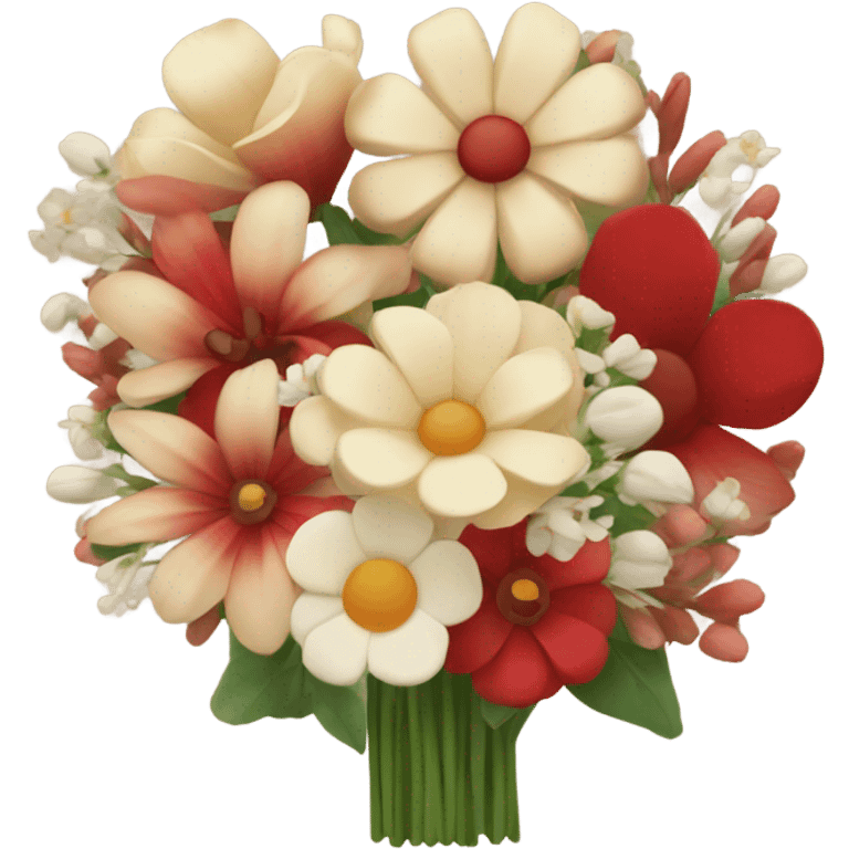 beige red bouquet of flowers emoji