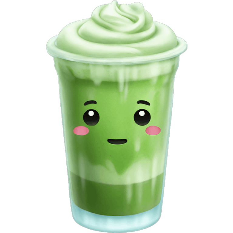 Iced matcha latte emoji