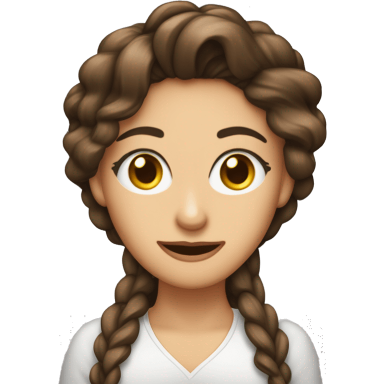 Quiero un emoji de una mujer trigueña de ojos cafés y crespa con rayitos rubios y cabello largo  emoji